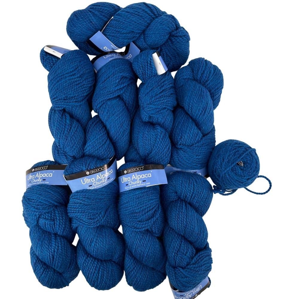 Berroco Ultra Alpaca Chunky 9.5 skeins Color 72121 Azure Blue 9 + Skeins